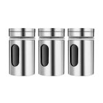 Cyslmuk - 3 pièces boîtes à Épices avec couvercle pivotant, bouteille d'assaisonnement en acier inoxydable, ... Cyslmuk - 3 pièces boîtes à Épices avec couvercle pivotant, bouteille d'assaisonnement en acier inoxydable, ...