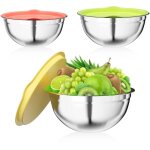 3 pi�ces bols � m�langer, saladier bol � en acier inoxydable avec color� couvercle herm�tique, 2. 5l ...