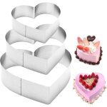 3 pi�ces cercle patisserie coeur, moule patisserie coeur en acier inoxydable, diam�tre 10 / 15 / 20 cm ...
