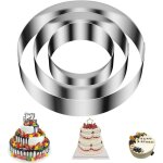 3 pi�ces cercle a patisserie rond en inox, cercle patisserie hauteur 5 cm moule � g�teau diam�tre 10 ...