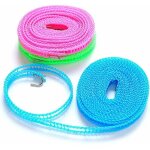 (3 pièces) corde À linge exterieur portable, 5 m / 16. 4ft nylon coupe - vent corde de séchage pour camping ... (3 pièces) corde À linge exterieur portable, 5 m / 16. 4ft nylon coupe - vent corde de séchage pour camping ...