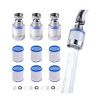 Treetalk - 3 pices filtre robinet anti calcaire rotatif  360, transparent, avec 6 lments filtrants ...