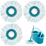 3 pi�ces pour leifheit t�tes de rechange, compatible pour leifheit clean twist disc mop, syst�me � fibres ...