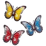 3 pi�ces m�tal papillon m�tal papillon d�corations murales m�tal papillon mur art m�tal papillon jardin ...