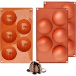3 pi�ces de moules en silicone, moule forme demi - sph�res 15 cavit�s, moule silicone chocolat pour boule ...