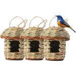 3 pi�ces nichoir oiseaux tiss�, nichoir oiseaux exterieur suspendre , nid oiseau fait � la main, nichoir ...