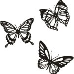 3 pi�ces papillon m�tal d�coration murale noir papillon m�tal tenture murale d�cor ferme rustique maison ...