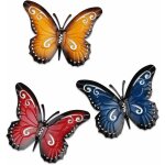 3 pices papillon en mtal un groupe de insectes mignons colors, pour accrocher le mur art jardin pelouse ...