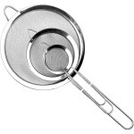 3 pi�ces passoire inox 19 / 25 / 35 cm, tamis cuisine avec poign�e, m�tal tamis maille fine, filtre pour ...