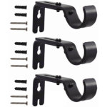 3 pi�ces r�glable tringle � rideau support mural crochets fer support de tige unique pour rideau mural ...