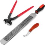 Rqiurpn - 3 pièces soins des sabots pour chevaux, pince à sabot, coupe - sabot, râpe avec poignée Rqiurpn - 3 pièces soins des sabots pour chevaux, pince à sabot, coupe - sabot, râpe avec poignée