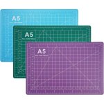 3 pi�ces tapis de d�coupe a5, tapis de coupe auto - cicatrisant 22x15cm, avec grilles et rep�res d'angle ...