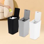 3 poubelles, poubelles noires, blanches et grises, poubelles pour la cuisine, la chambre, le salon et ...