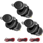 3 prises allume - cigare, adaptateur allume cigare secteur impermable prise 12v camping car tanche ...