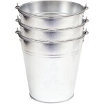Vorel - promo lot de 3 seaux de 15l en acier galvanize pour tous usages