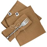 3 serviettes de table en gaze de coton camel 3 serviettes de table en gaze de coton camel