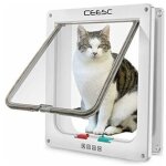 3 taille 4 positions chati�re chat chien serrure verrouillable rabat porte trappe pour animaux de compagnie ...