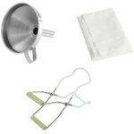 3 ustensiles pour confiture avec pince � bocaux, entonnoir et tissu filtrant dr oetker