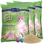 3 x 10 litres lyra pet� lyra power fibre d'herbe liti�re pour chats agglom�rante + 2 souris