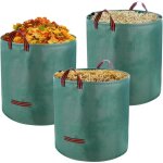 3 x 120l sac jardin dechets verts, sac vegetaux jardin avec poign�es, pliables et r�utilisables, adapt� ...