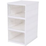 Ideko - 3 x boîtes de rangement à chaussures pliables blanc avec couvert transparente plastique Ideko - 3 x boîtes de rangement à chaussures pliables blanc avec couvert transparente plastique