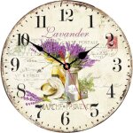 30 cm pendule murale, vintage lavande violette franaise horloge, silencieuse bois pendule murale pour ...