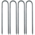 30 cm - piquets d'armature en acier galvanis� - piquets d'ancrage en u - piquets d'ancrage pour tentes, ...