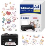 30 feuilles autocollante imprimante a4 - vinyle imprimable papier autocollant �tanche a4 - blanc mat ...