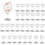 30 pices argent porte nom table, porte photo pince, porte photo sur pied, porte cartes de table pour ...