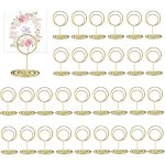 30 pi�ces or porte nom table, rond, m�tal, dor�, pied, support de table, porte photo