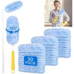 30 pi�ces plumeau poussiere recharge kit, 360� recharges de plumeau avec 2 poign�e plumeaux � poussi�re ...