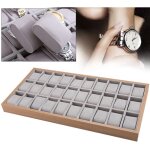30 slot montre vitrine bote  bijoux plateau d'affichage en bois montre vitrine organisateur