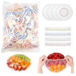 300 pices couvre plat elastique rutilisabl, film alimentaire transparent pour conserve, yd