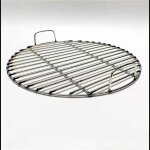 304 grille de barbecue ronde en acier inoxydable avec poign�e, diam�tre 53 cm
