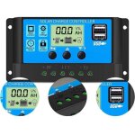 30a 12v / 24v contrleur de charge rgulateur panneau solaire de batterie intelligent pwm avec 5v double ...