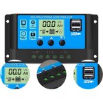 30a 12v / 24v contrleur de charge rgulateur panneau solaire de batterie intelligent pwm avec 5v double ...