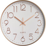 30cm horloge murale 3d chiffres design moderne or rose, silencieuse pendules murales sans tic - tac, ...