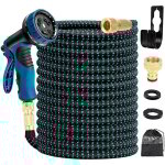 30m tuyau arrosage extensible bleu 100ft tuyau d'arrosage retractable avec support et pistolet arrosage ...