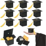 30pcs botes  bonbons de remise des diplmes, bote en forme de bonnet noir pour clbration et friandises ...