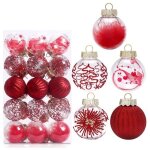 30pcs rouge boule de noel or pour decoration noel sapin 6cm, boules de noel transparente Étincelants ... 30pcs rouge boule de noel or pour decoration noel sapin 6cm, boules de noel transparente Étincelants ...