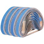 32 pi�ces bande abrasive 13 x 457 mm, bandes abrasives grain 40 / 60 / 80 / 120 pour ponceuse � bande, ...