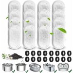 32 pices filtre fontaine eau chat en acier inoxydable, 16 filtres  charbon et 16 eponges de prfiltration, ...