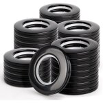 32 pi�ces noir anneaux rideaux 40 mm en plastique rigide avec ?illets renforc�s profond pour tringle ...