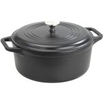 32296 cocotte induction fonte �maill�e 25 cm, dutch oven 3, 8l, sans ptfe et pfoa noir - victoria
