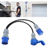 32a prise � 2 x 16a prises, 2 voies lourdes puissance splitter caravane c�ble de raccordement, convertisseur ...