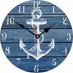 34 cm blanc ancre schma horloge murale, non tic - tac silencieux horloges, nautique rtro en bois chiffre ...