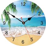 34 cm l'�t� palmiers horloge murale tropical hawa�en rivage horloges, silencieux non tic - tac facile ...