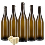 35 bouteilles de vin en verre de bourgogne de 0, 75 l avec bouchon en li�ge