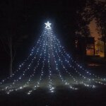 350 led guirlande lumineuse sapin de noel avec etoile, 93. 5m rideau lumineux sapin de noel blanc, 8 ...