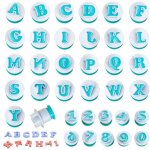 36 pcs kit emporte piece alphabet et chiffre, moule chiffre et lettre pate a sucre, tampon lettre alphabet ...